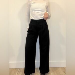 Banana Republic Factory Black Flannel Wide Leg Pants